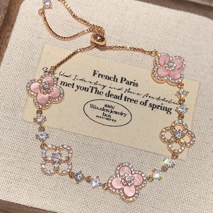 Pink flower bracelet
