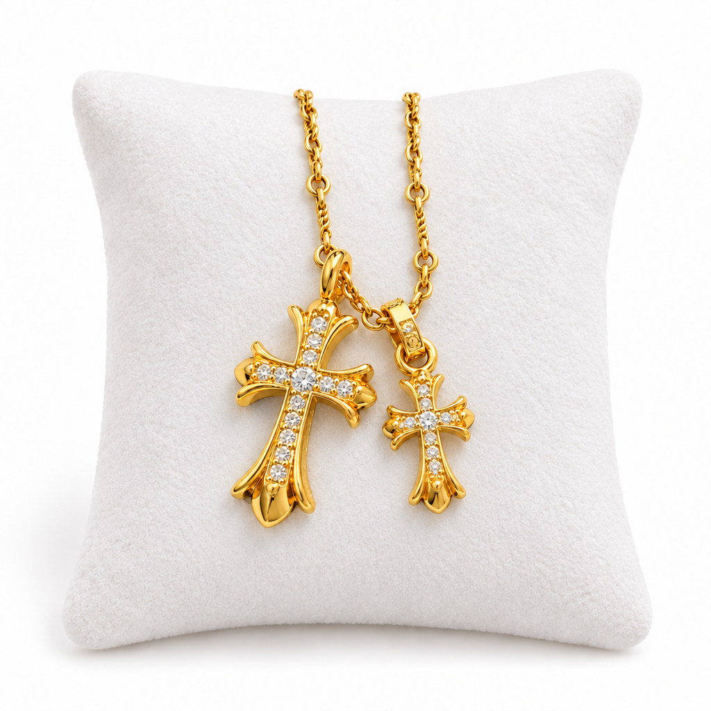 Double Cross Necklace
