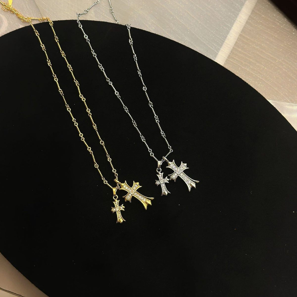 Double Cross Necklace